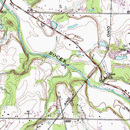 Topographic Map of Mallet Creek, OH