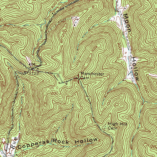 Topographic Map of Manchester Cemetery, OH