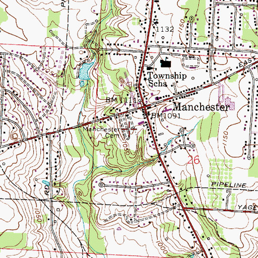 Topographic Map of Manchester Cemetery, OH