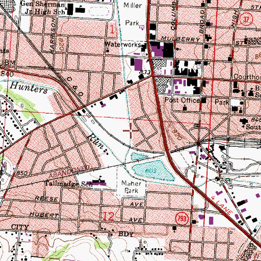 Topographic Map of Maher Park, OH