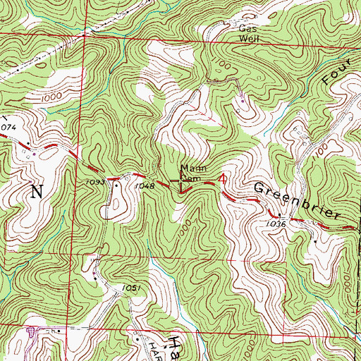 Topographic Map of Mann Cemetery, OH