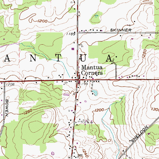 Topographic Map of Mantua Corners, OH