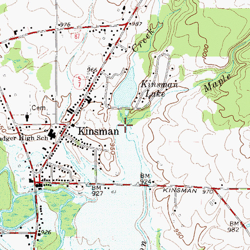 Topographic Map of Maple Creek, OH