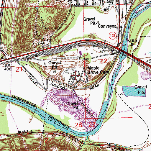 Topographic Map of Maple Grove Cemetery, OH