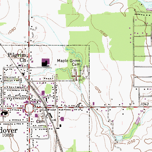 Topographic Map of Maple Grove Cemetery, OH