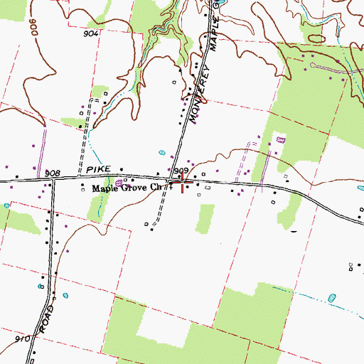Topographic Map of Maple Grove Church, OH