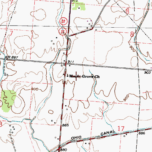 Topographic Map of Maple Grove Church, OH