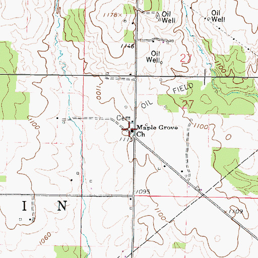 Topographic Map of Maple Grove Methodist Church, OH