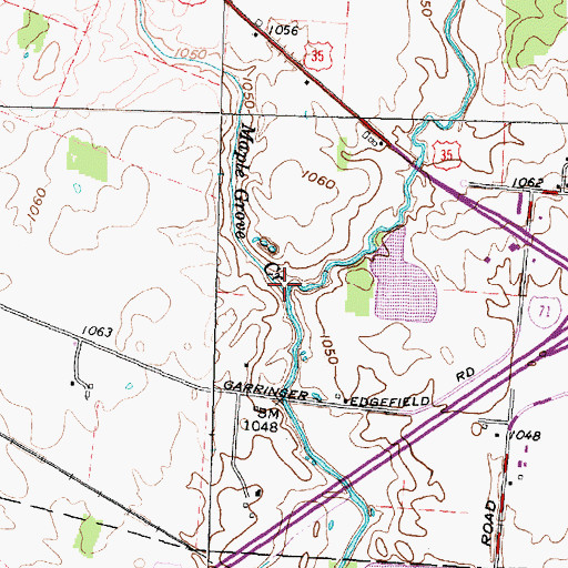 Topographic Map of Maple Grove Creek, OH