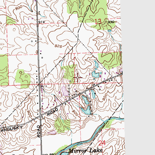 Topographic Map of Maple Hill Cemetery, OH
