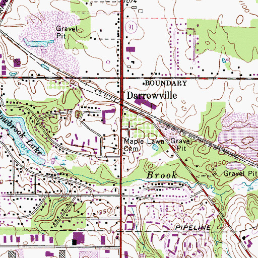 Topographic Map of Maple Lawn Cemetery, OH