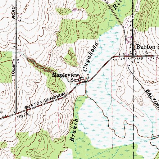 Topographic Map of Mapleview School, OH