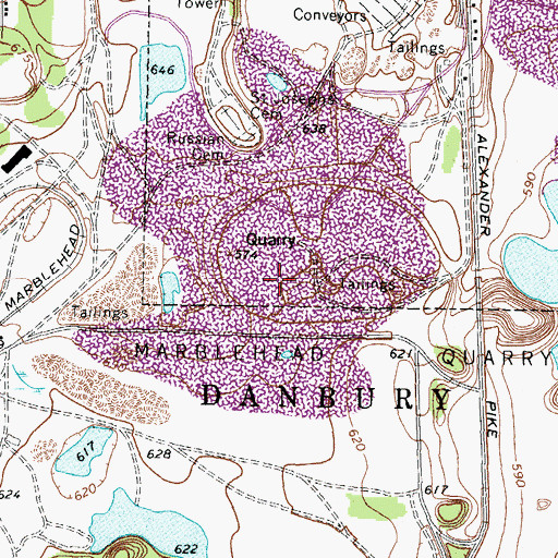 Topographic Map of Marblehead Quarry, OH