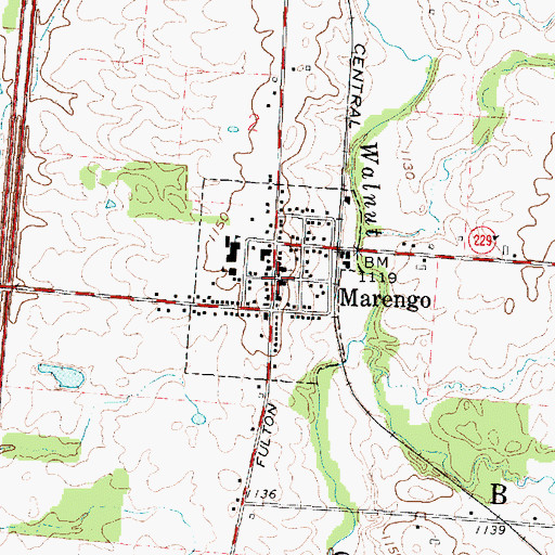 Topographic Map of Marengo, OH