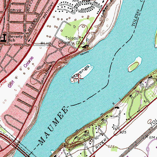 Topographic Map of Marengo Island, OH