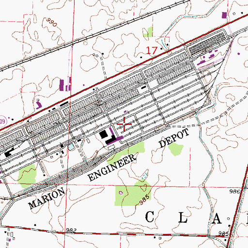 Topographic Map of Marion Engineer Depot (historical), OH