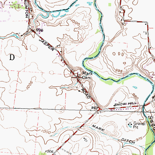 Topographic Map of Mark Cemetery, OH