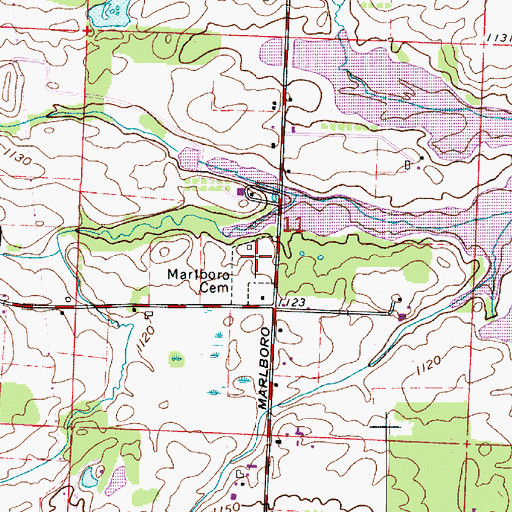Topographic Map of Marlboro Cemetery, OH