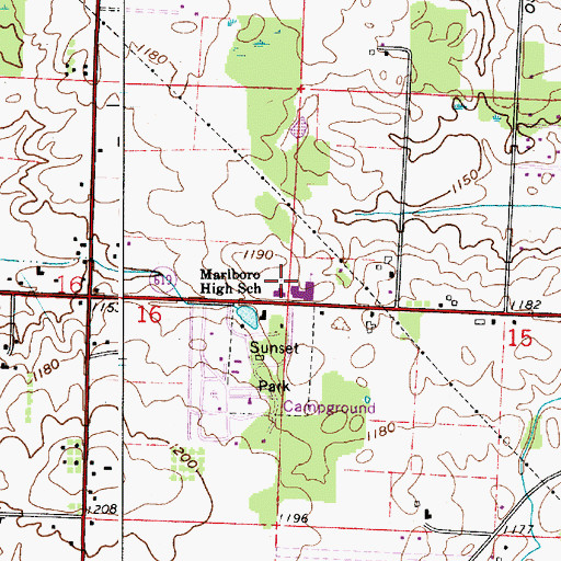 Topographic Map of Marlboro High School, OH