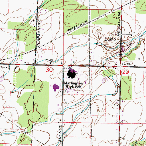 Topographic Map of Marlington High School, OH