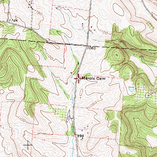 Topographic Map of Marple Cemetery, OH