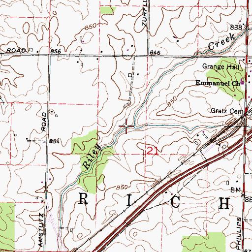 Topographic Map of Marsh Run, OH