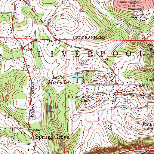 Topographic Map of Lake Marwin, OH