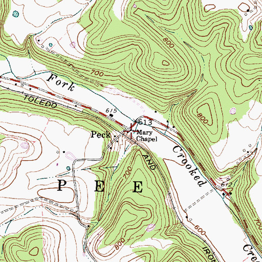 Topographic Map of Mary Chapel, OH