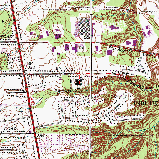 Topographic Map of Marycrest School, OH