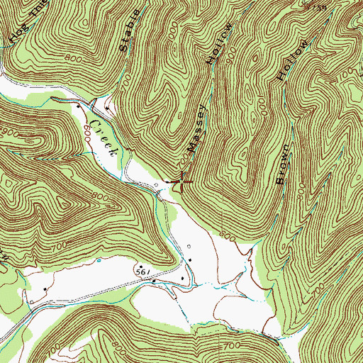 Topographic Map of Massey Hollow, OH