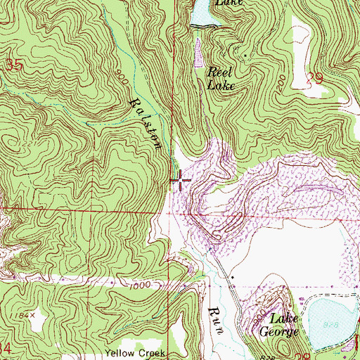 Topographic Map of Mathews Run, OH