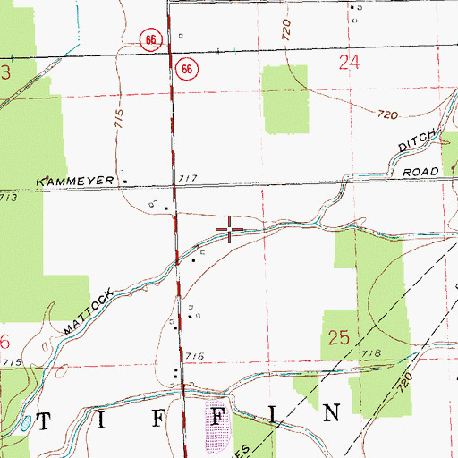 Topographic Map of Mattock Ditch, OH