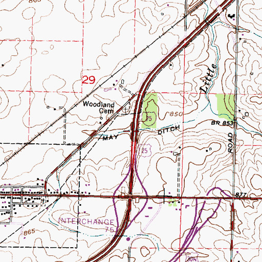 Topographic Map of May Ditch, OH