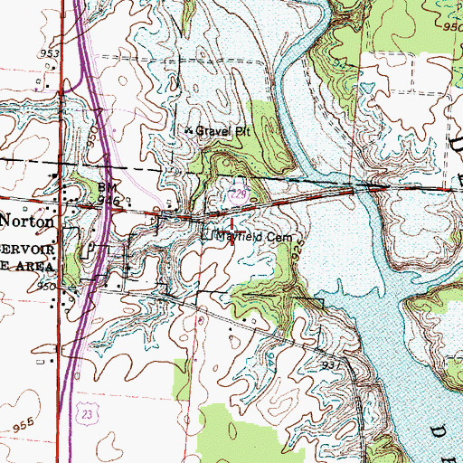 Topographic Map of Mayfield Cemetery, OH