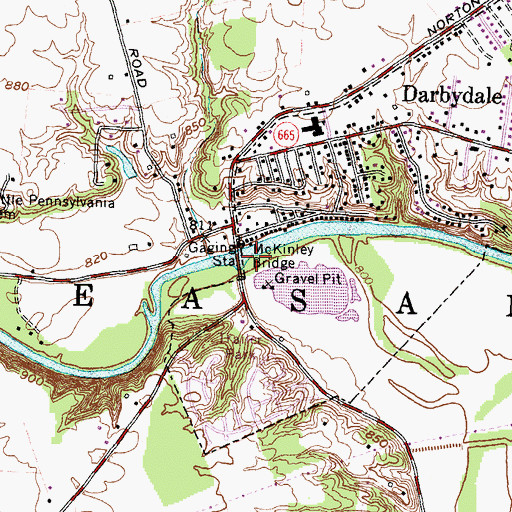 Topographic Map of McKinley Bridge, OH