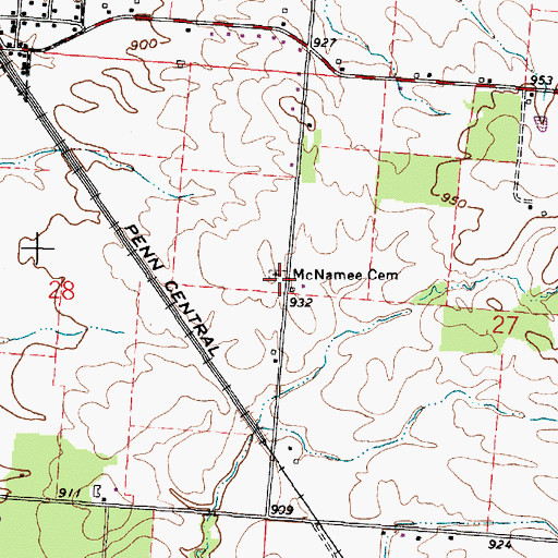 Topographic Map of McNamee Cemetery, OH