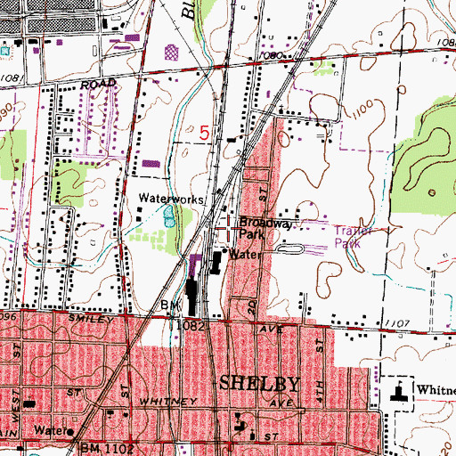 Topographic Map of McBride Park, OH