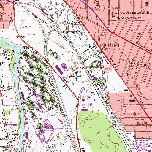 Topographic Map of McBride Park, OH