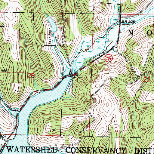 Topographic Map of McFadden Run, OH
