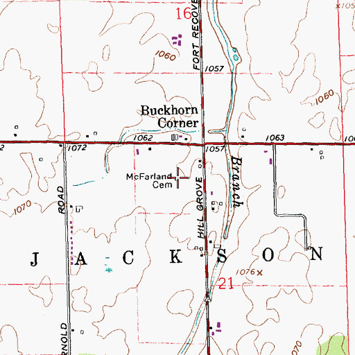Topographic Map of McFarland Cemetery, OH