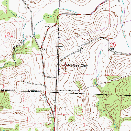Topographic Map of McGee Cemetery, OH