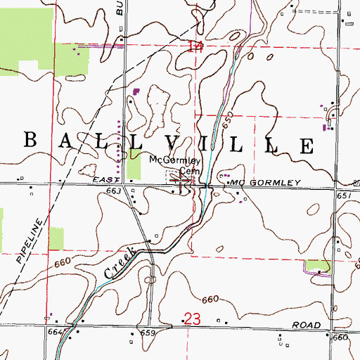 Topographic Map of McGormley Cemetery, OH