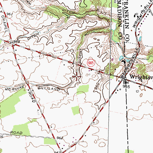 Topographic Map of McGuire Gilliland Ditch, OH