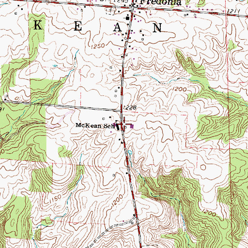 Topographic Map of McKean School, OH