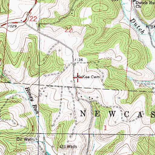 Topographic Map of McKee Cemetery, OH