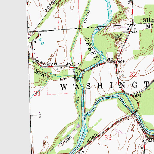 Topographic Map of McKee Creek, OH
