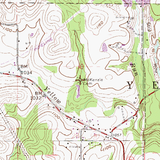 Topographic Map of McKenzie Cemetery, OH