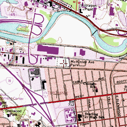 Topographic Map of McKinley Avenue Park, OH