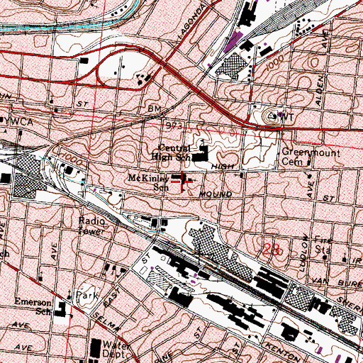 Topographic Map of McKinley School, OH