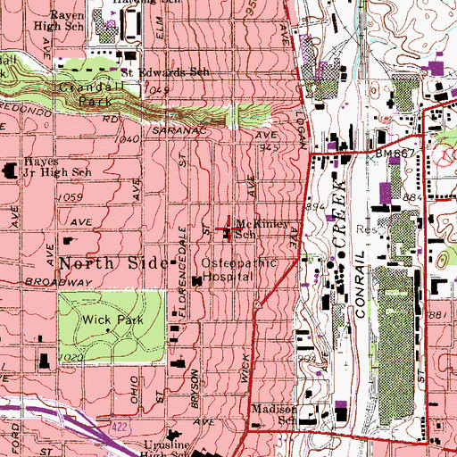 Topographic Map of McKinley School, OH